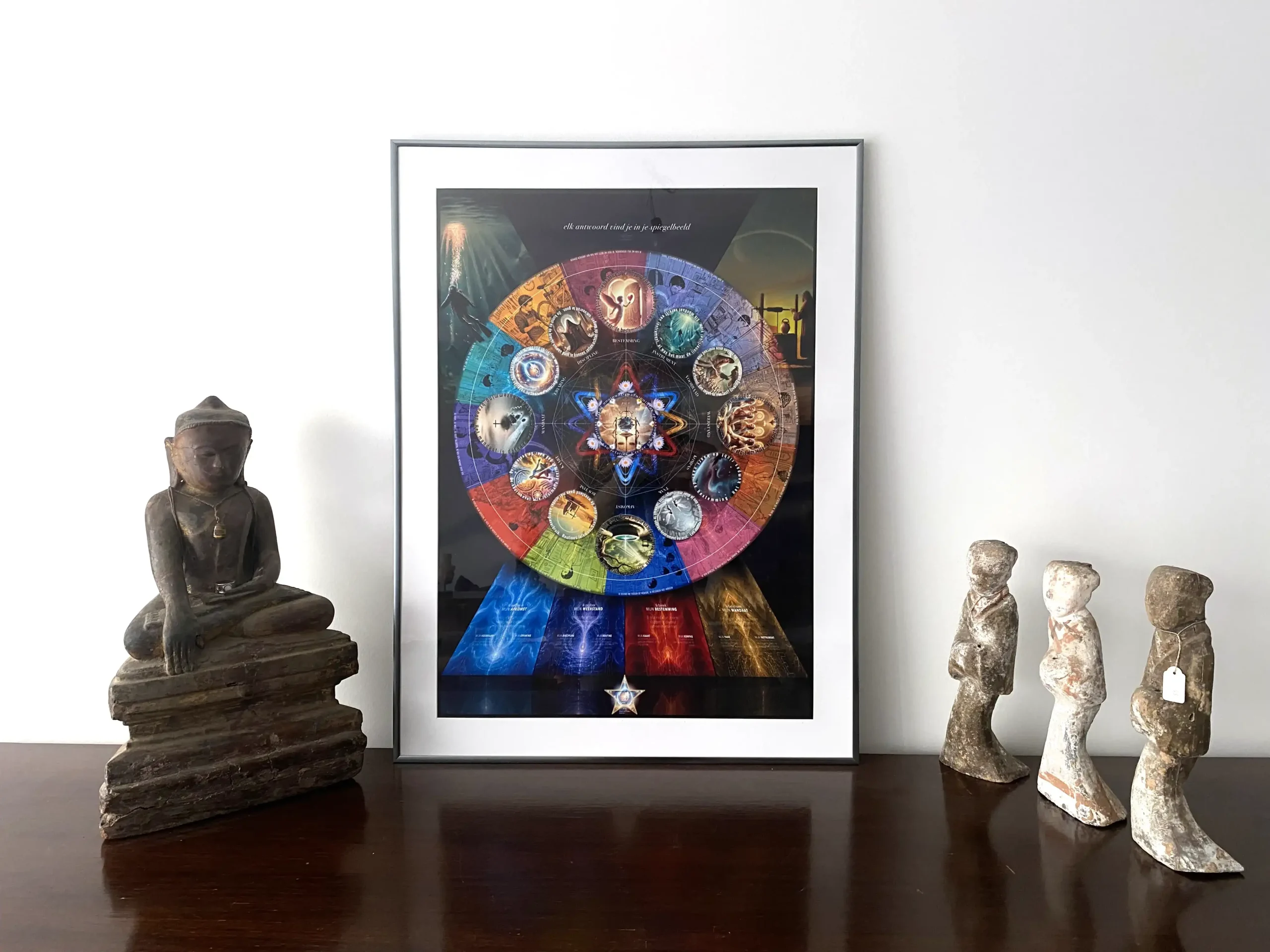 Ingekaderde ZielSpiegel in een interieur — persoonlijk kunstwerk van 60 × 80 cm